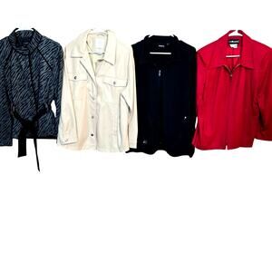 Women's Large 12 14 Jackets Coats Wholesale Bulk Lot of 4 L Tops Long Sleeve